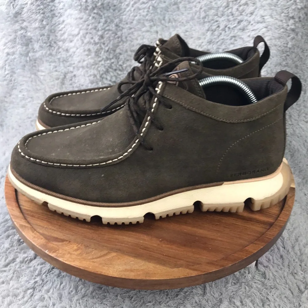 Cole Haan 4.ZeroGrand Waterproof City Chukka Boots Mens 9M Brown Suede C34044‎